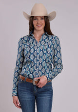 Womens Roper Vertical Serape Print Long Sleeve Snap Shirt - Roper - Flyclothing LLC