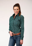 Roper Womens Long Sleeve Snap Croshort Sleeve Walk Foulard Western Shirt - Roper
