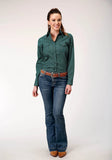 Roper Womens Long Sleeve Snap Croshort Sleeve Walk Foulard Western Shirt - Roper