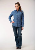 Roper Womens Long Sleeve Snap Medallion Paisley Western Shirt - Roper