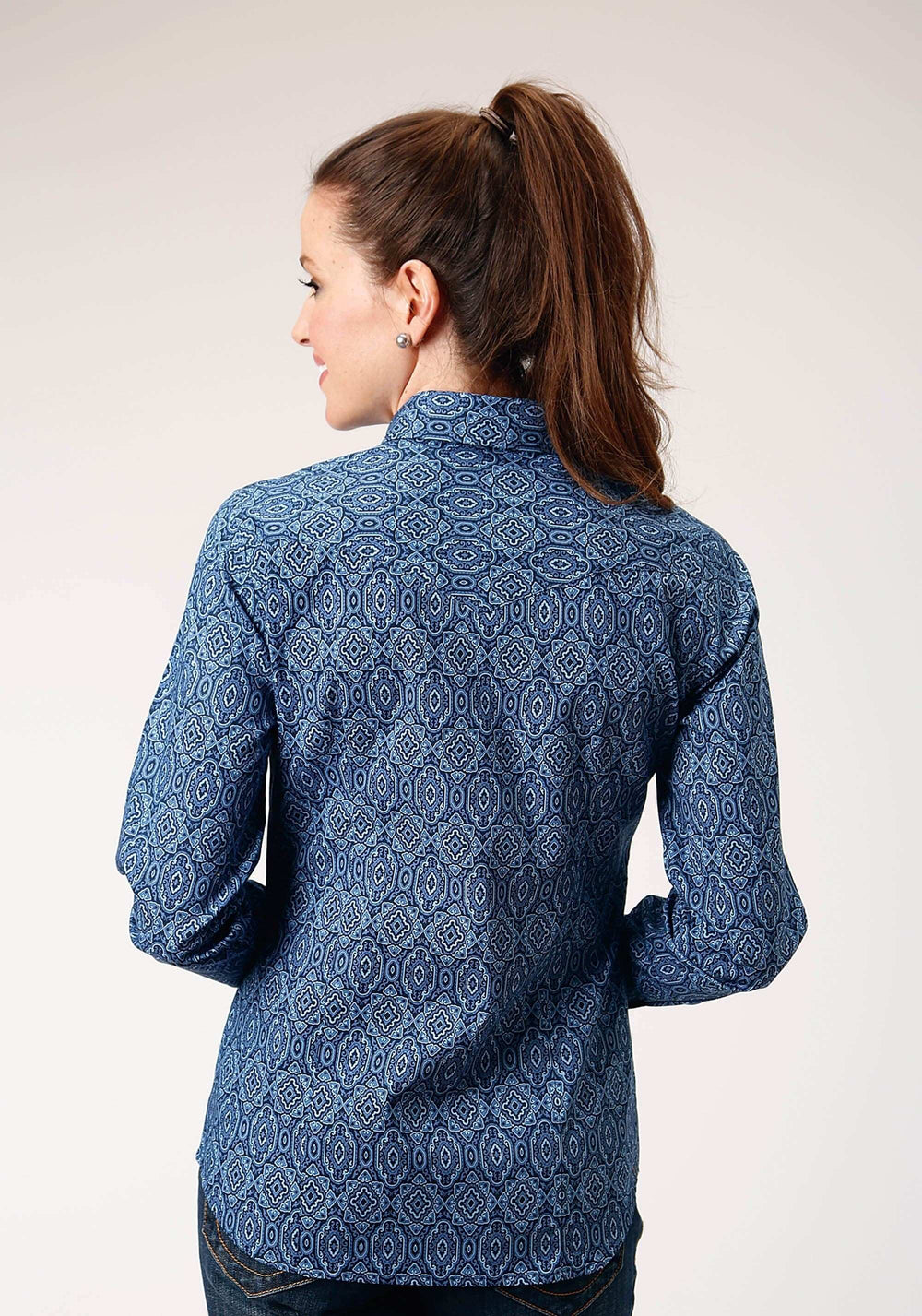 Roper Womens Long Sleeve Snap Medallion Paisley Western Shirt - Roper - Flyclothing LLC