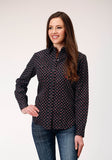 Roper Womens Long Sleeve Snap Cottage Foulard Western Shirt - Roper