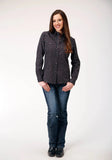 Roper Womens Long Sleeve Snap Cottage Foulard Western Shirt - Roper