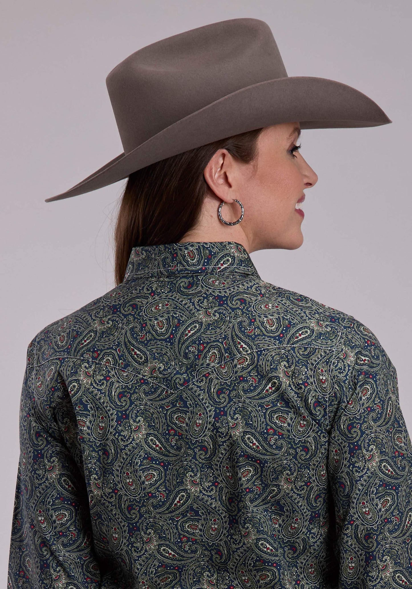 Roper Womens Long Sleeve Snap Forest Paisley Western Shirt - Roper - Flyclothing LLC