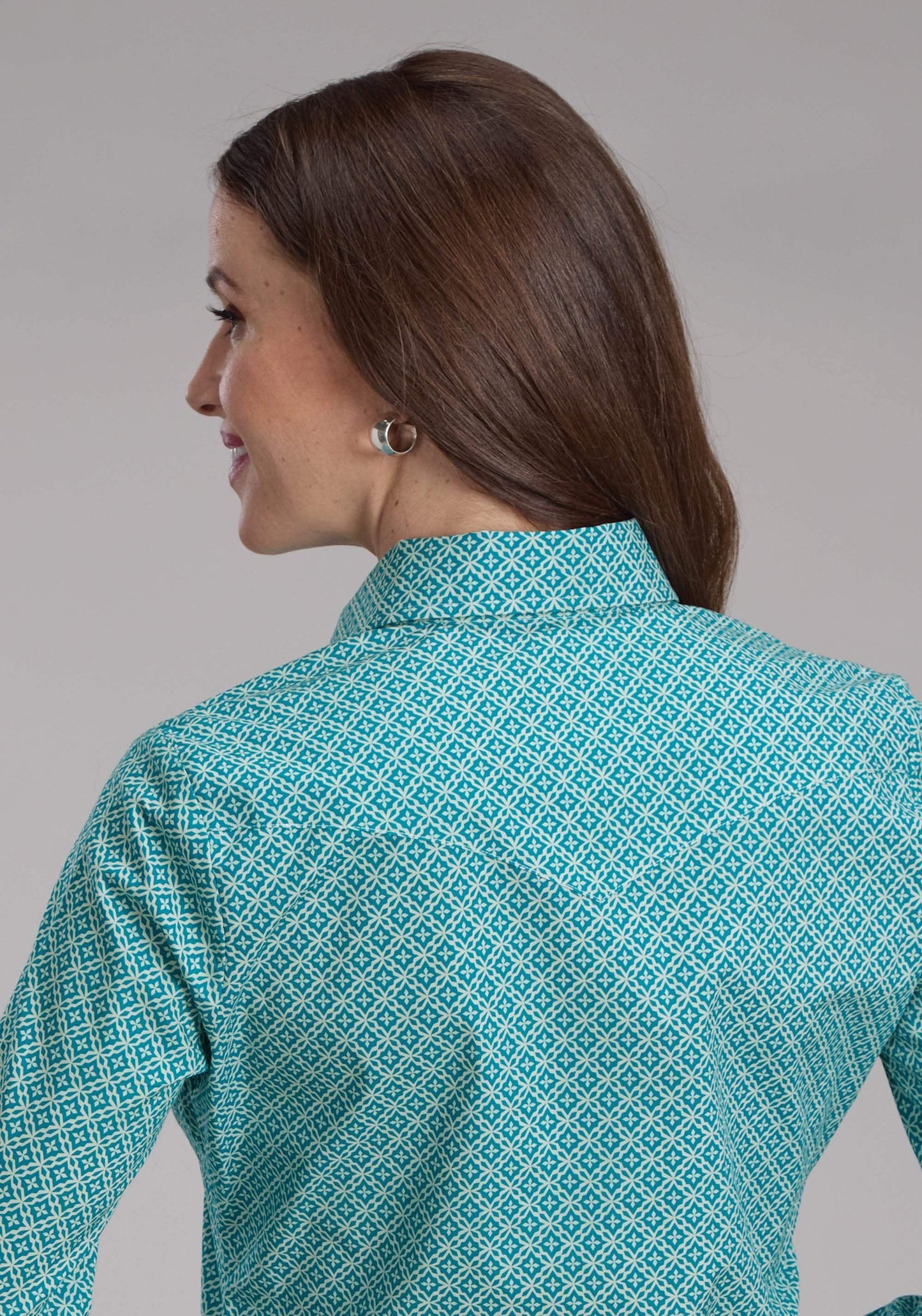 Roper Womens Stretch Four Point Foulard - Turq Long Sleeve Snap Western Shirt - Roper - Flyclothing LLC
