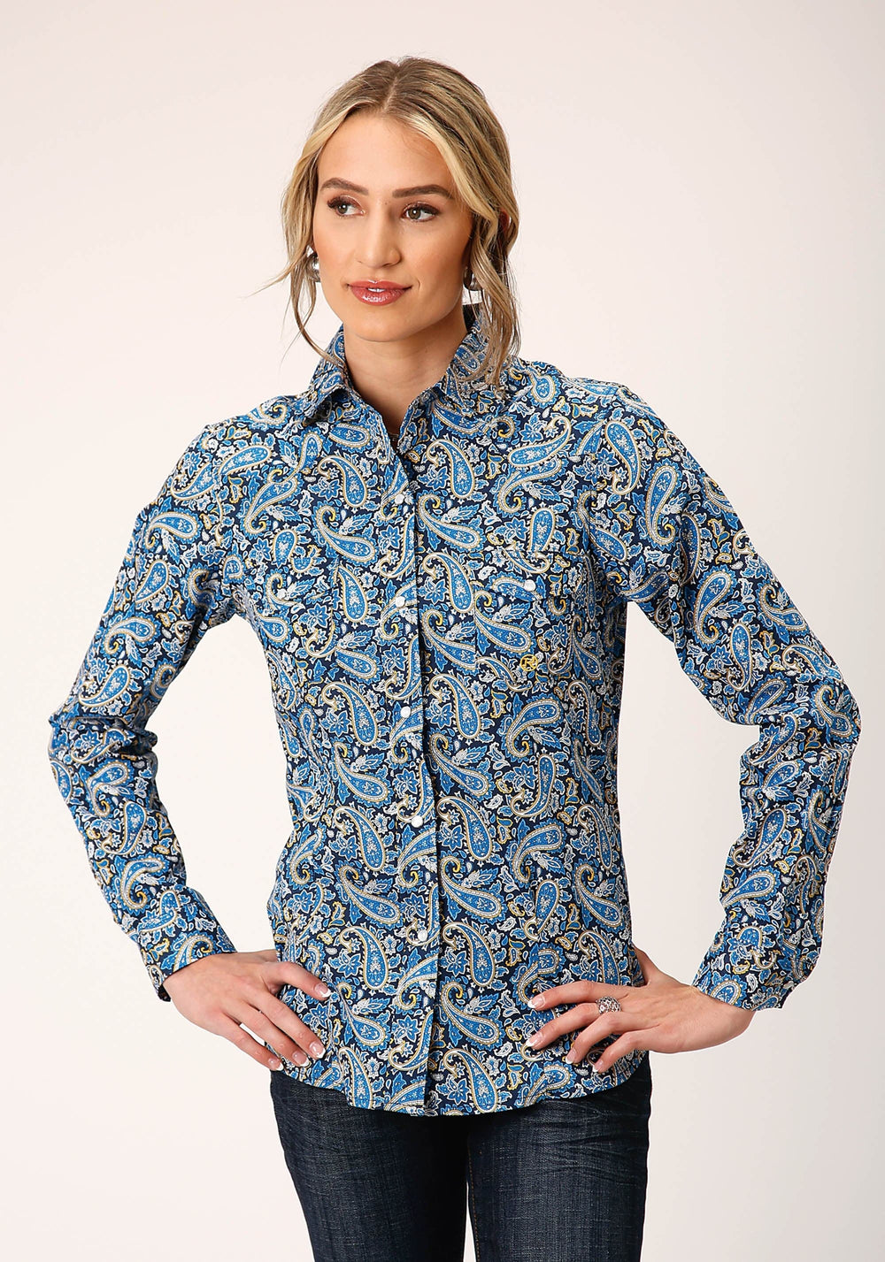 Roper Womens Long Sleeve Snap Amarillo Paisley Western Shirt - Roper