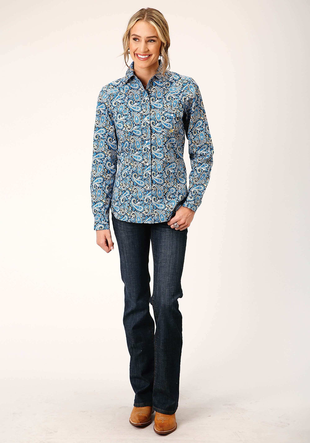 Roper Womens Long Sleeve Snap Amarillo Paisley Western Shirt - Roper - Flyclothing LLC