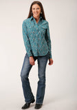 Roper Womens Long Sleeve Snap Upstream Paisley Western Shirt - Roper