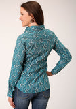 Roper Womens Long Sleeve Snap Upstream Paisley Western Shirt - Roper