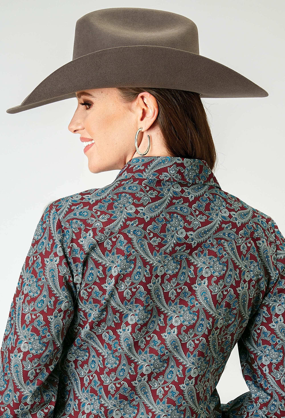 Roper Womens Long Sleeve Snap Red River Paisley Western Shirt - Roper - Flyclothing LLC