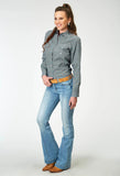 Roper Womens Long Sleeve Snap Frontier Foulard Western Shirt - Roper