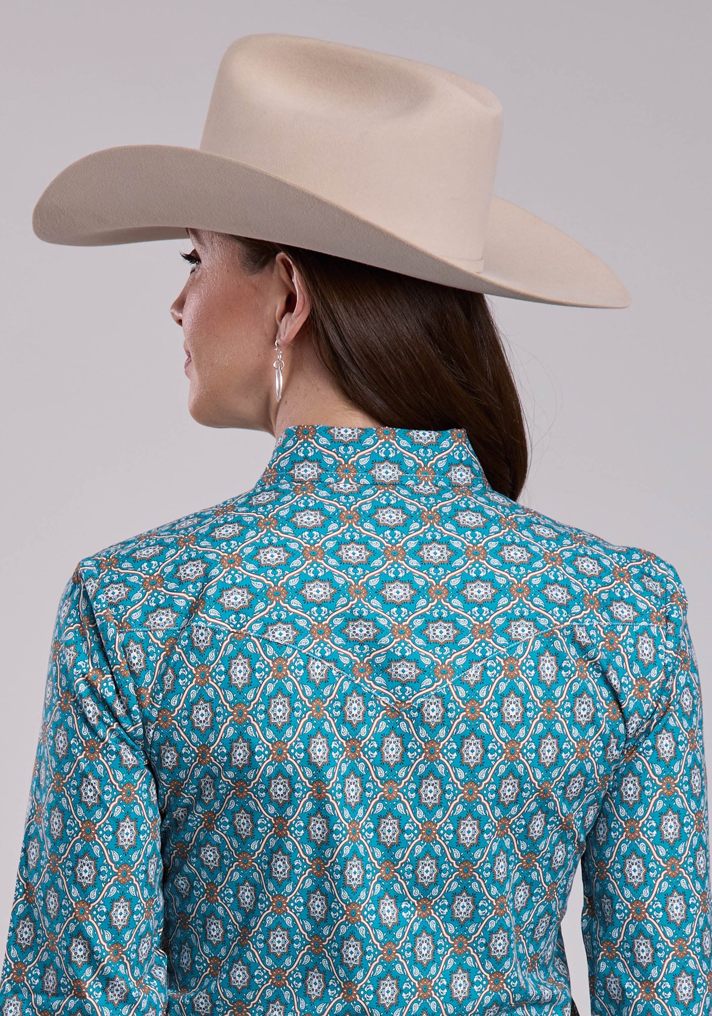 Womens Roper Vintage Ornate Paisley Long Sleeve Snap Shirt