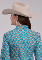 Womens Roper Vintage Ornate Paisley Long Sleeve Snap Shirt