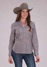 Roper Womens Medallion Foulard Long Sleeve Snap Western Shirt