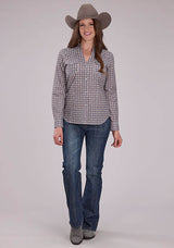 Roper Womens Medallion Foulard Long Sleeve Snap Western Shirt