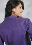Roper Womens Purple Solid Long Sleeve Western Snap Shirt - Roper