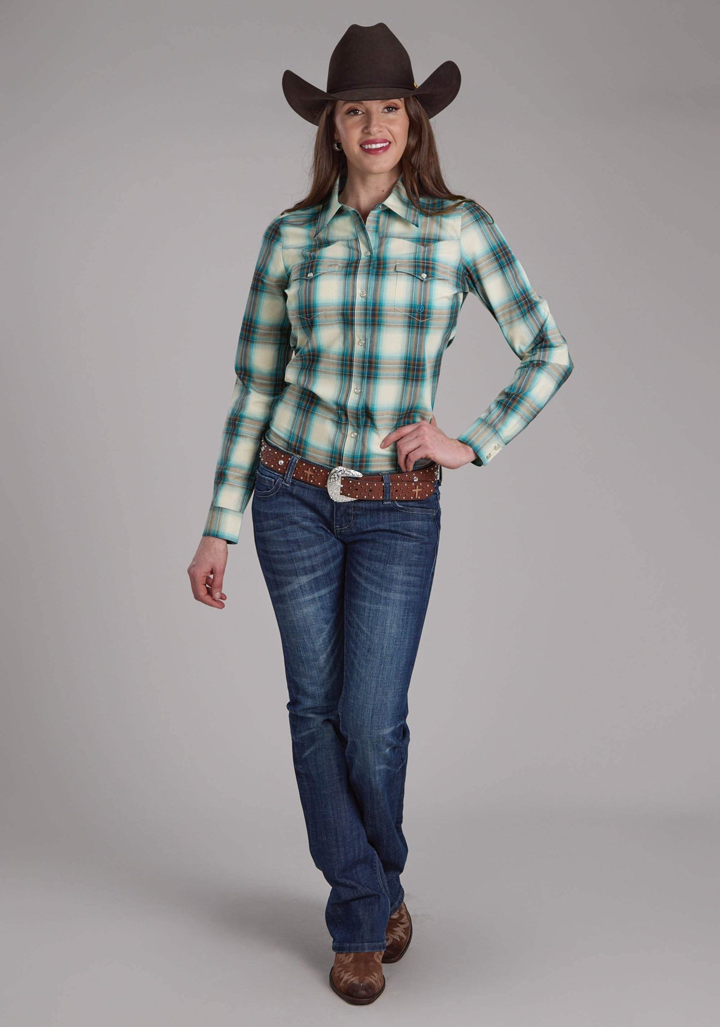 Roper Womens Taos Ombre Plaid Long Sleeve Snap Western Shirt - Roper - Flyclothing LLC