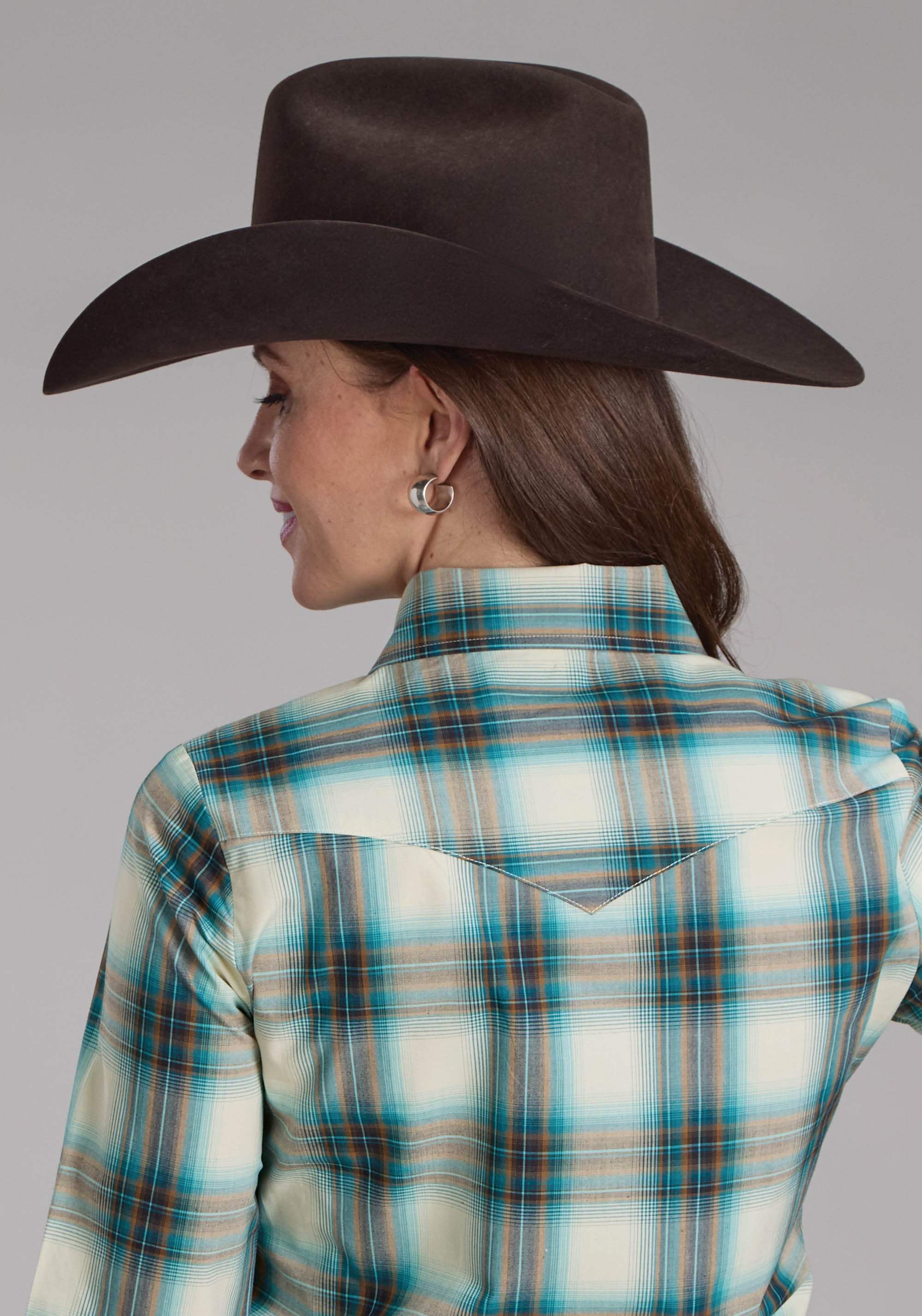 Roper Womens Taos Ombre Plaid Long Sleeve Snap Western Shirt - Roper - Flyclothing LLC