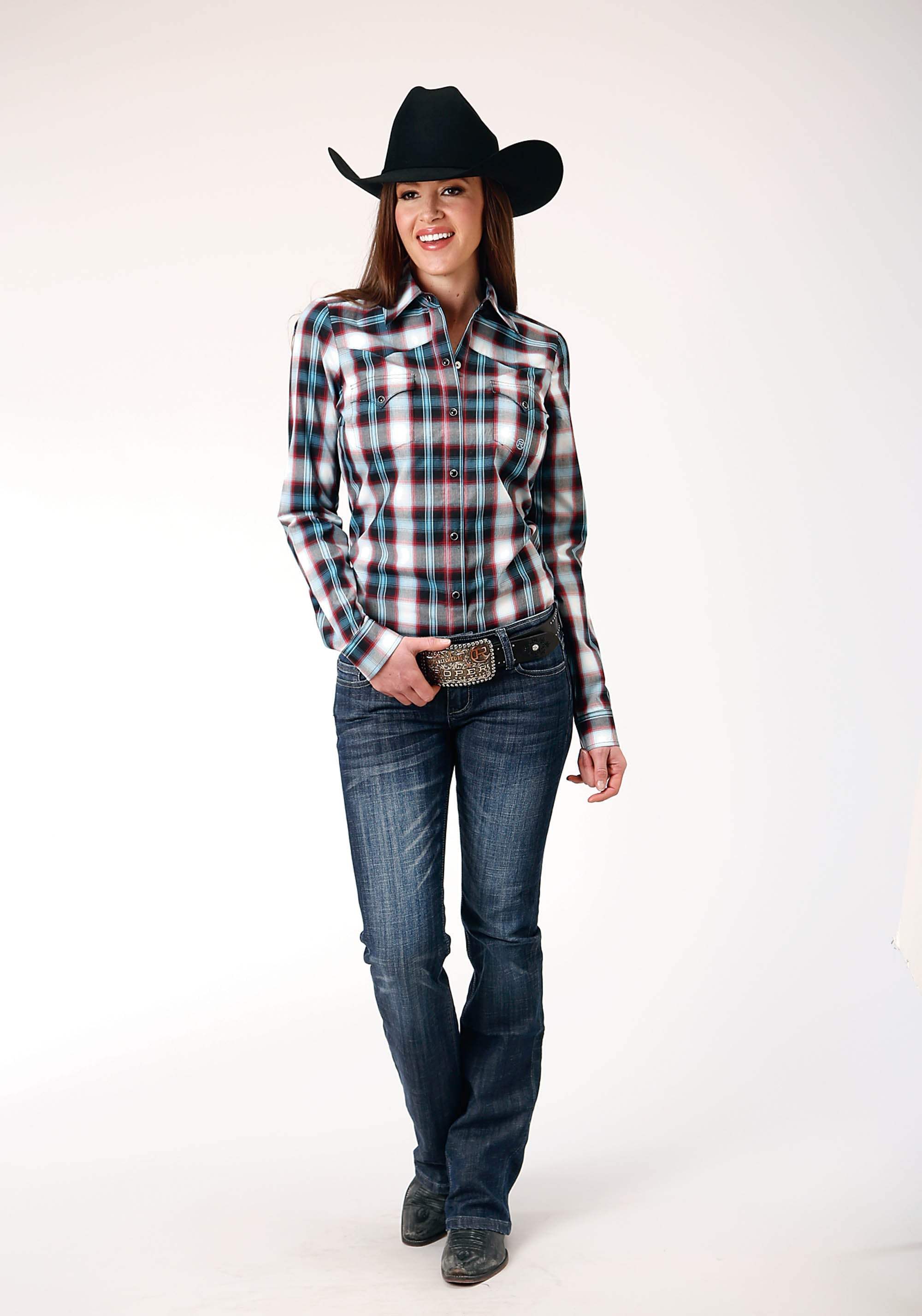 Roper Womens Long Sleeve Snap West Plaid Western Shirt - Roper - Flyclothing LLC