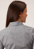 Roper Womens Long Sleeve Button Diamond Star Geo  Grey Western Shirt - Roper