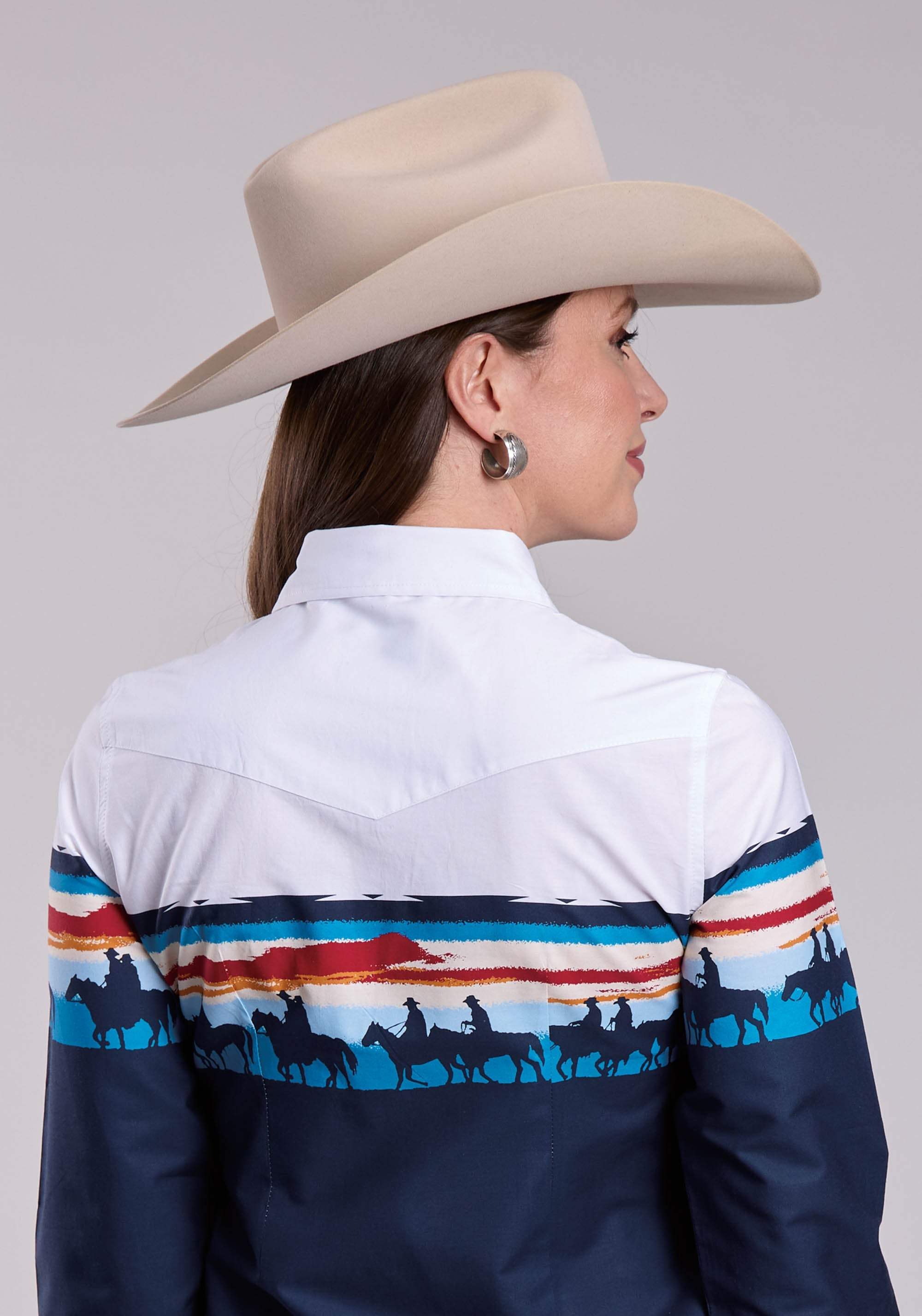 Womens Roper Sunset Border Long Sleeve Snap Shirt - Roper - Flyclothing LLC