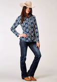 Roper Womens Long Sleeve Snap Serape Stripe Print Western Shirt - Roper