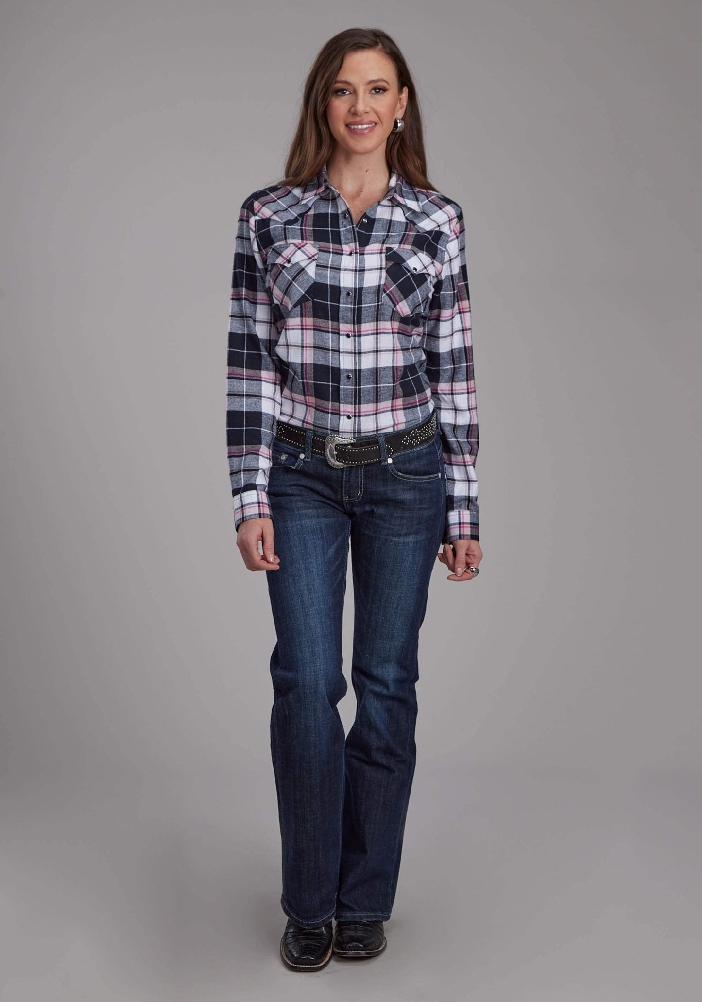 Roper Womens Unlined Flannel Shirt Long Sleeve Snap Western Shirt - Roper - Flyclothing LLC