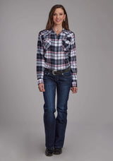 Roper Womens Unlined Flannel Shirt Long Sleeve Snap Western Shirt - Roper - Flyclothing LLC