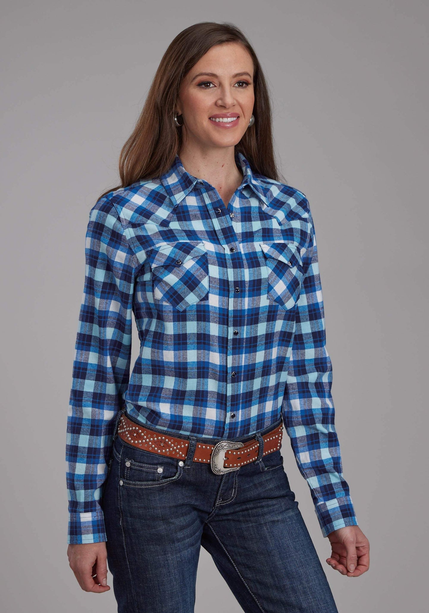 Roper Womens Unlined Flannel Shirt Long Sleeve Snap Western Shirt - Roper - Flyclothing LLC