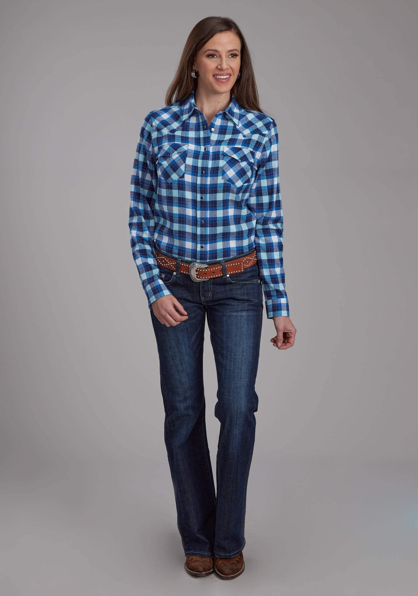 Roper Womens Unlined Flannel Shirt Long Sleeve Snap Western Shirt - Roper - Flyclothing LLC
