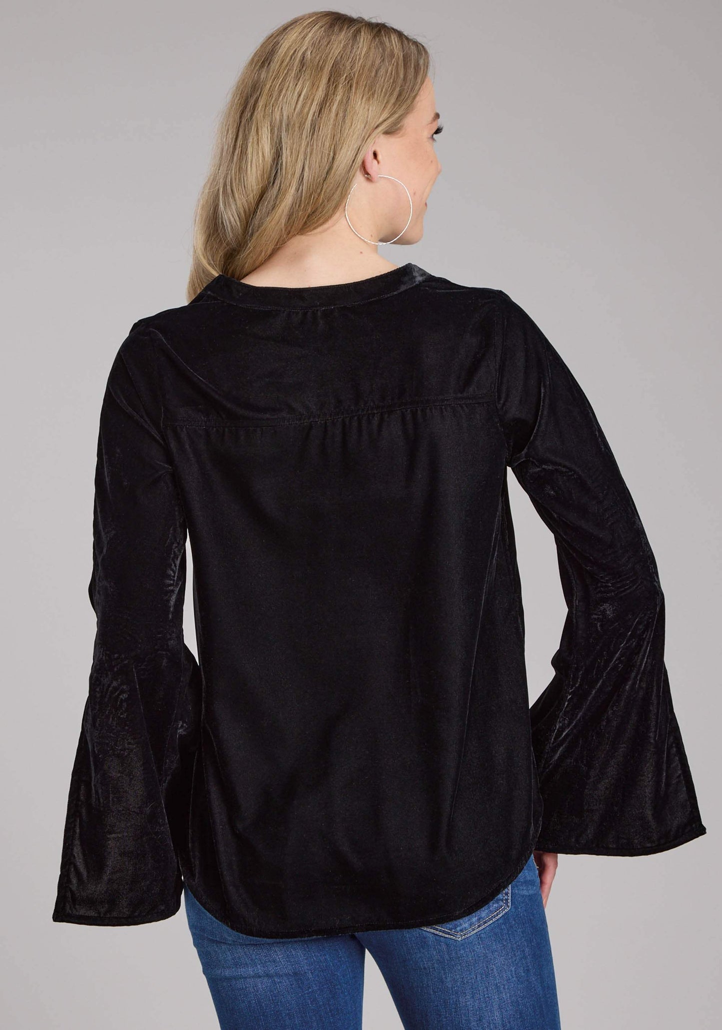 Roper Womens Poly Velvet Peasant Blouse Long Sleeve Pullover Western Shirt - Roper - Flyclothing LLC