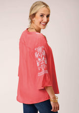Roper Womens Long Sleeve Rayon Challis Peasant Top Blouse - Roper - Flyclothing LLC