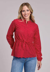 Womens Roper Cambric Eyelet Peasant Blouse - Roper - Flyclothing LLC