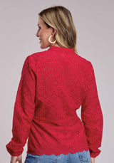 Womens Roper Cambric Eyelet Peasant Blouse - Roper - Flyclothing LLC