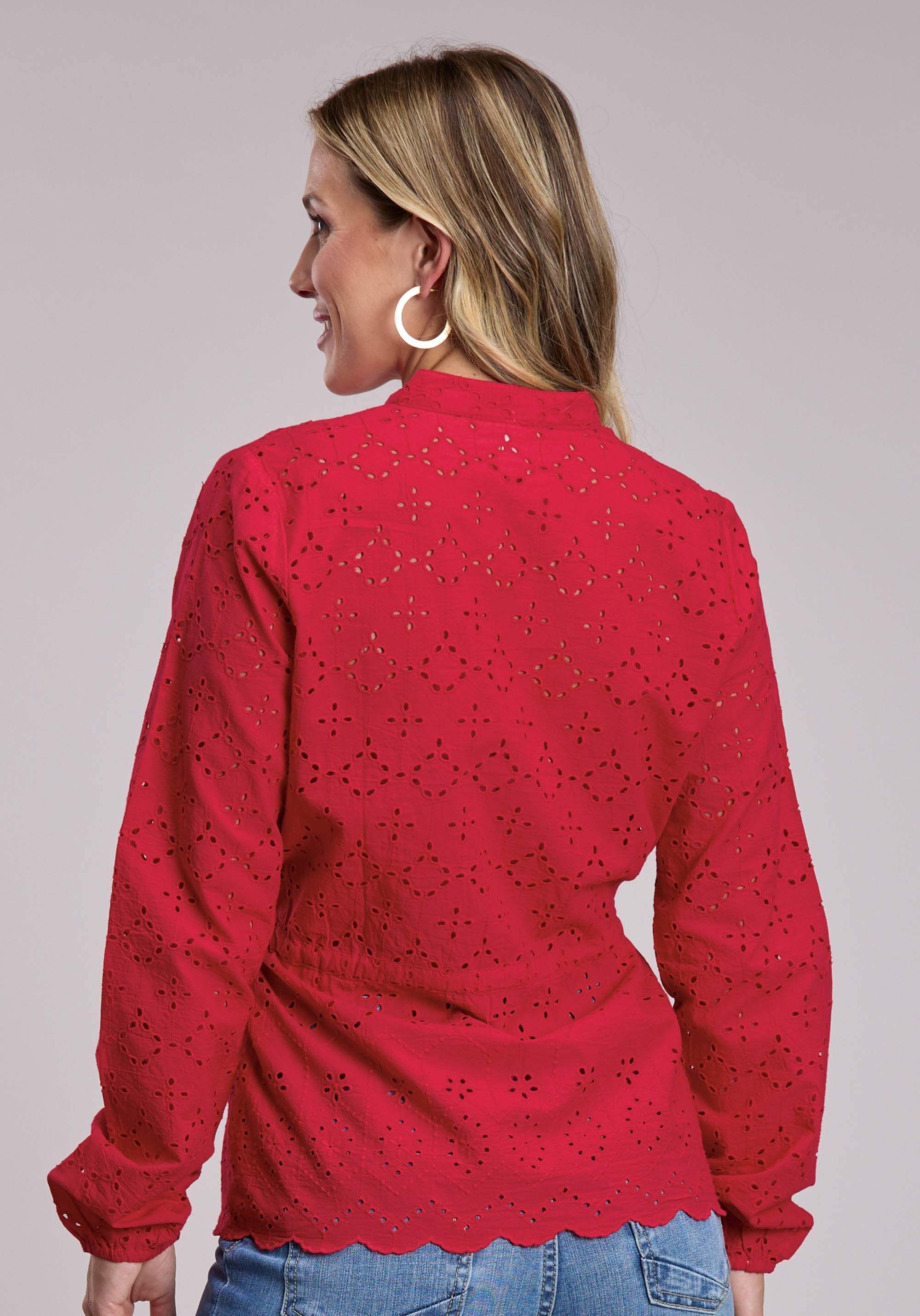 Womens Roper Cambric Eyelet Peasant Blouse - Roper - Flyclothing LLC