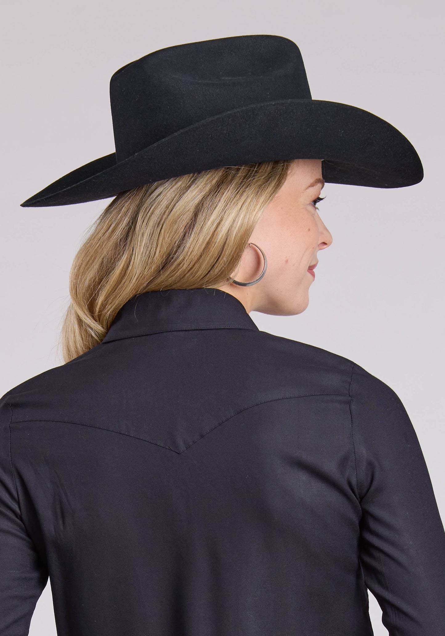 Roper Womens Long Sleeve Snap Black Rayon Western Shirt
