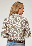 Roper Womens Long Sleeve Button Vintage Floral Print Western Shirt With Tab And Bttn On Sleeves For Rolled Cuffs - Roper