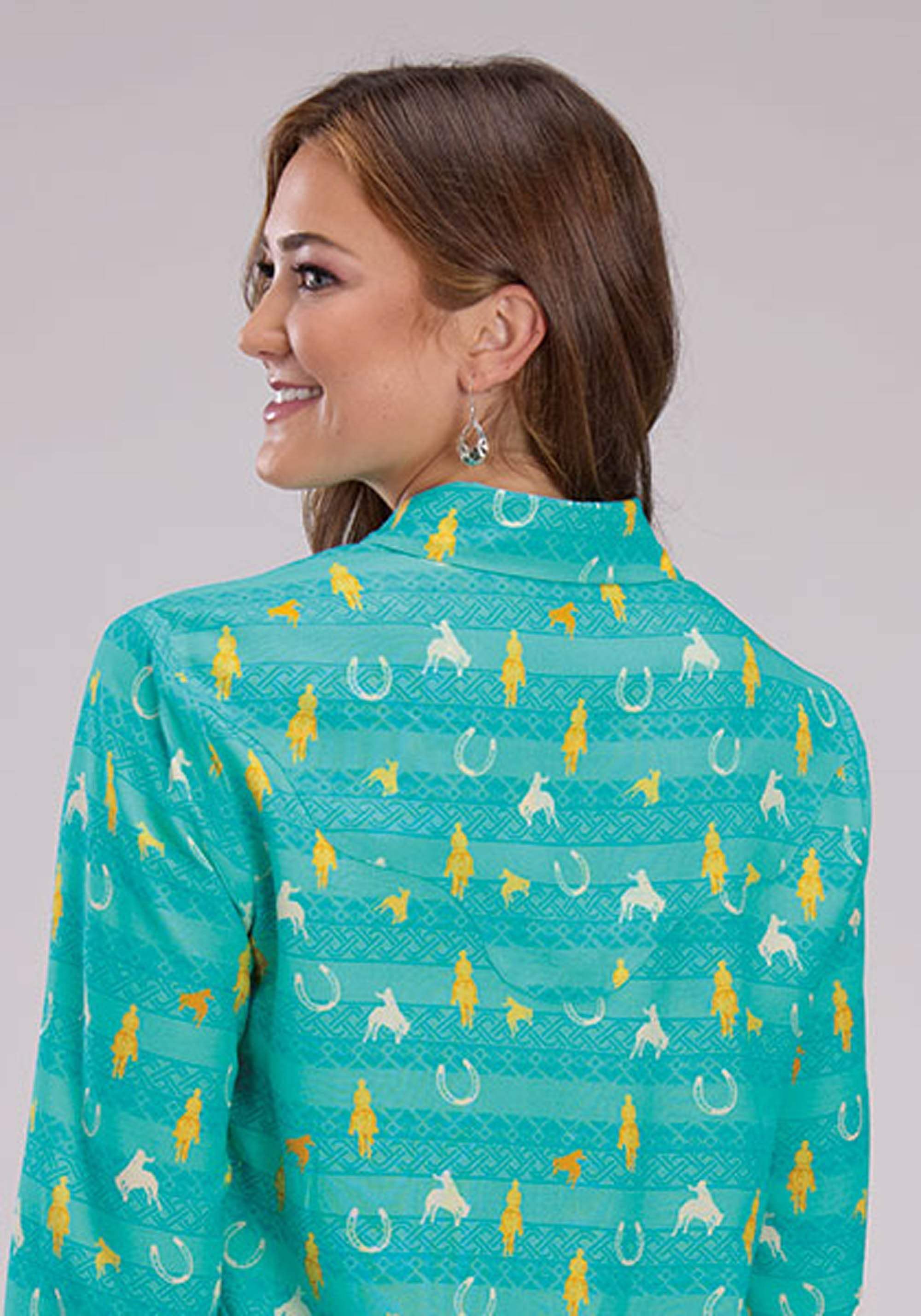 Roper Womens Vintage Aztec Print Western Blouse Long Sleeve Snap Western Shirt - Roper - Flyclothing LLC