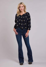 Roper Womens Long Sleeve Button Skull Print Blouse Western Shirt - Roper - Flyclothing LLC