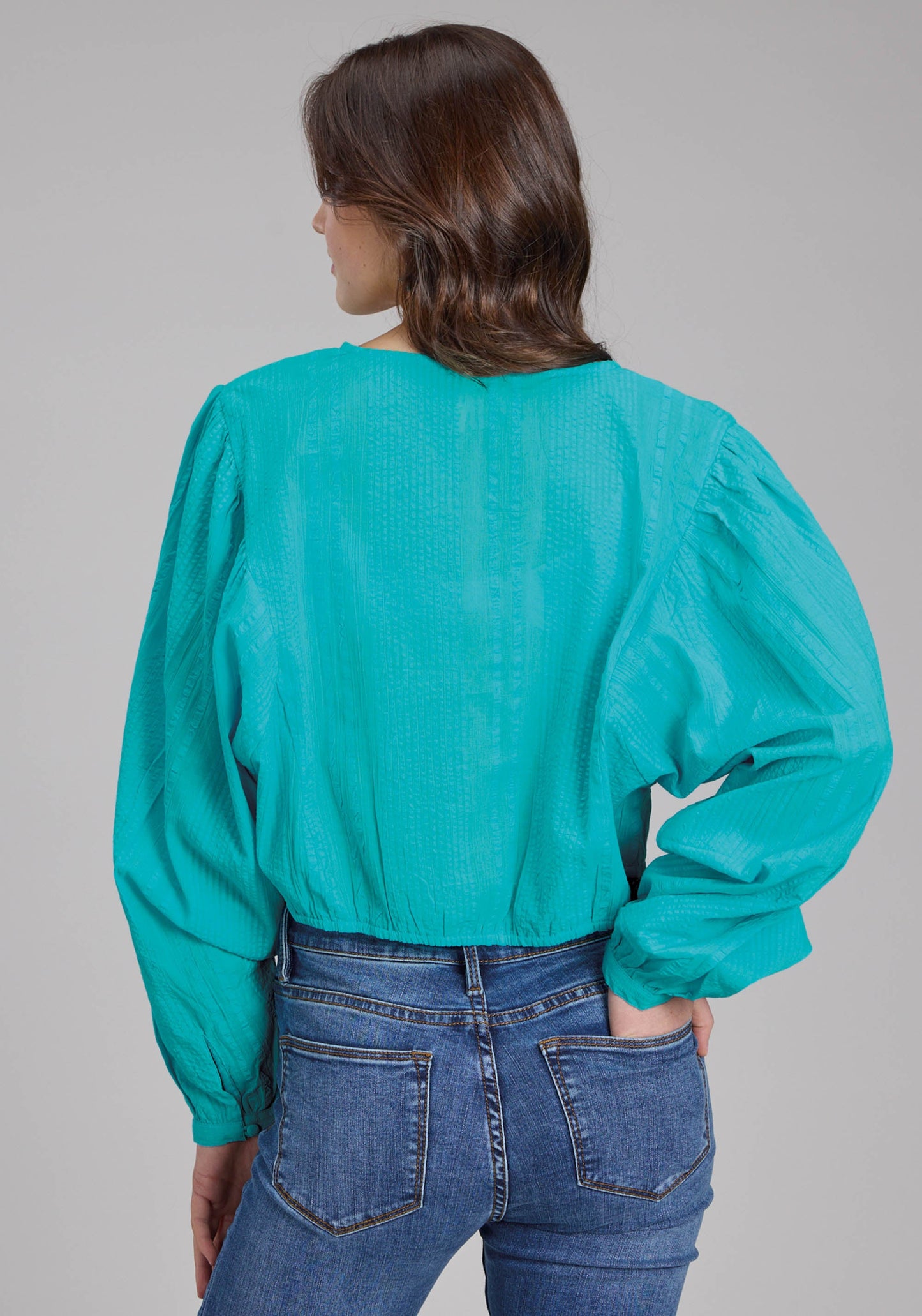 Roper Womens Cotton Seer Sucker Blouse Long Sleeve Button Western Shirt