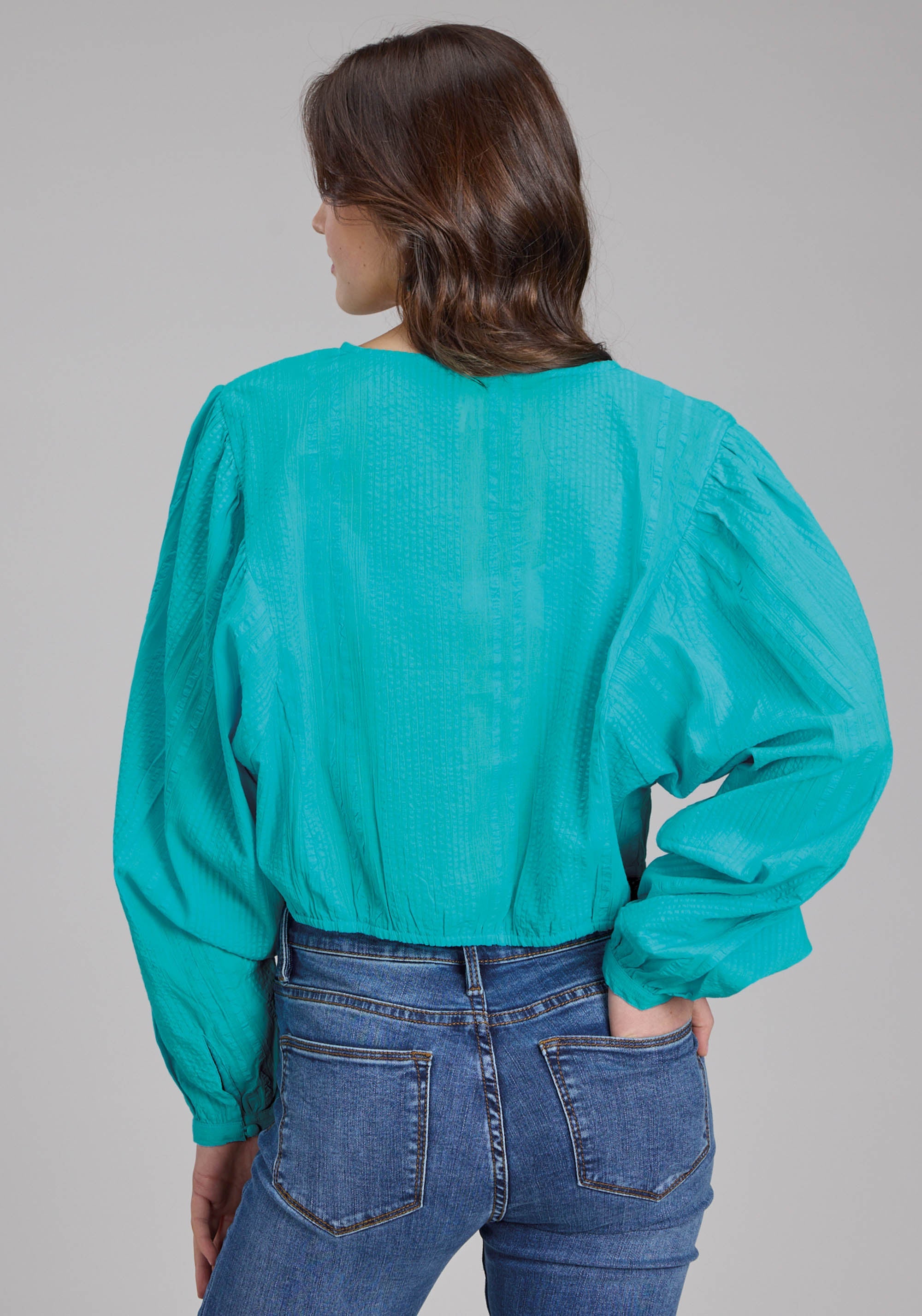 Roper Womens Cotton Seer Sucker Blouse Long Sleeve Button Western Shirt