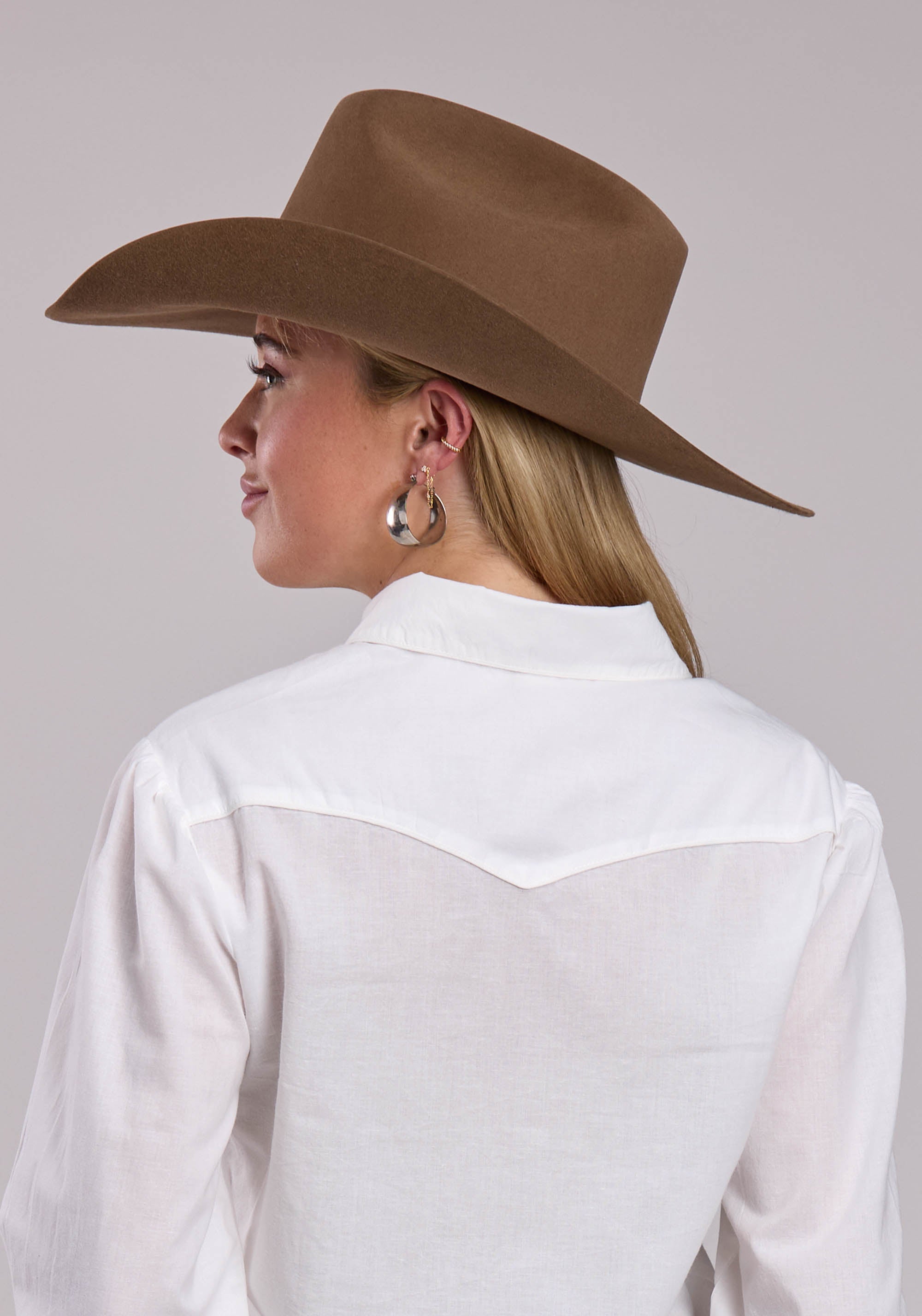 Womens Roper Cotton Puffed Western Blouse