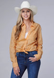 Roper Womens Long Sleeve Button Eyelet Western Blouse Western Shirt - Roper