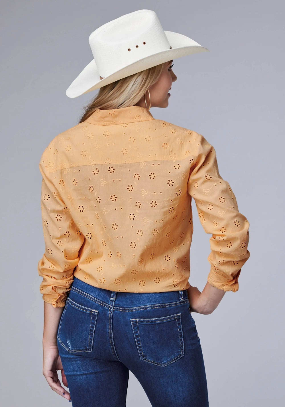 Roper Womens Long Sleeve Button Eyelet Western Blouse Western Shirt - Roper - Flyclothing LLC