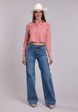 Womens Roper Cotton Twill Cropped Western Blouse - Roper - Flyclothing LLC