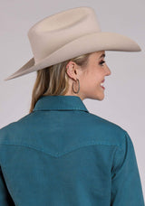 Roper Womens Long Sleeve Button Turquoise Pigment Dyed Shirt Western Shirt - Roper - Flyclothing LLC