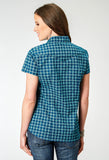 Roper Womens Short Sleeve Snap Scribble Print Western Shirt - Roper