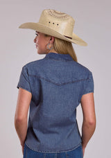 Womens Roper Blue Denim Western Blouse - Roper - Flyclothing LLC