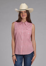Roper Womens Sleeveless Snap Saltillo Foulard Western Shirt