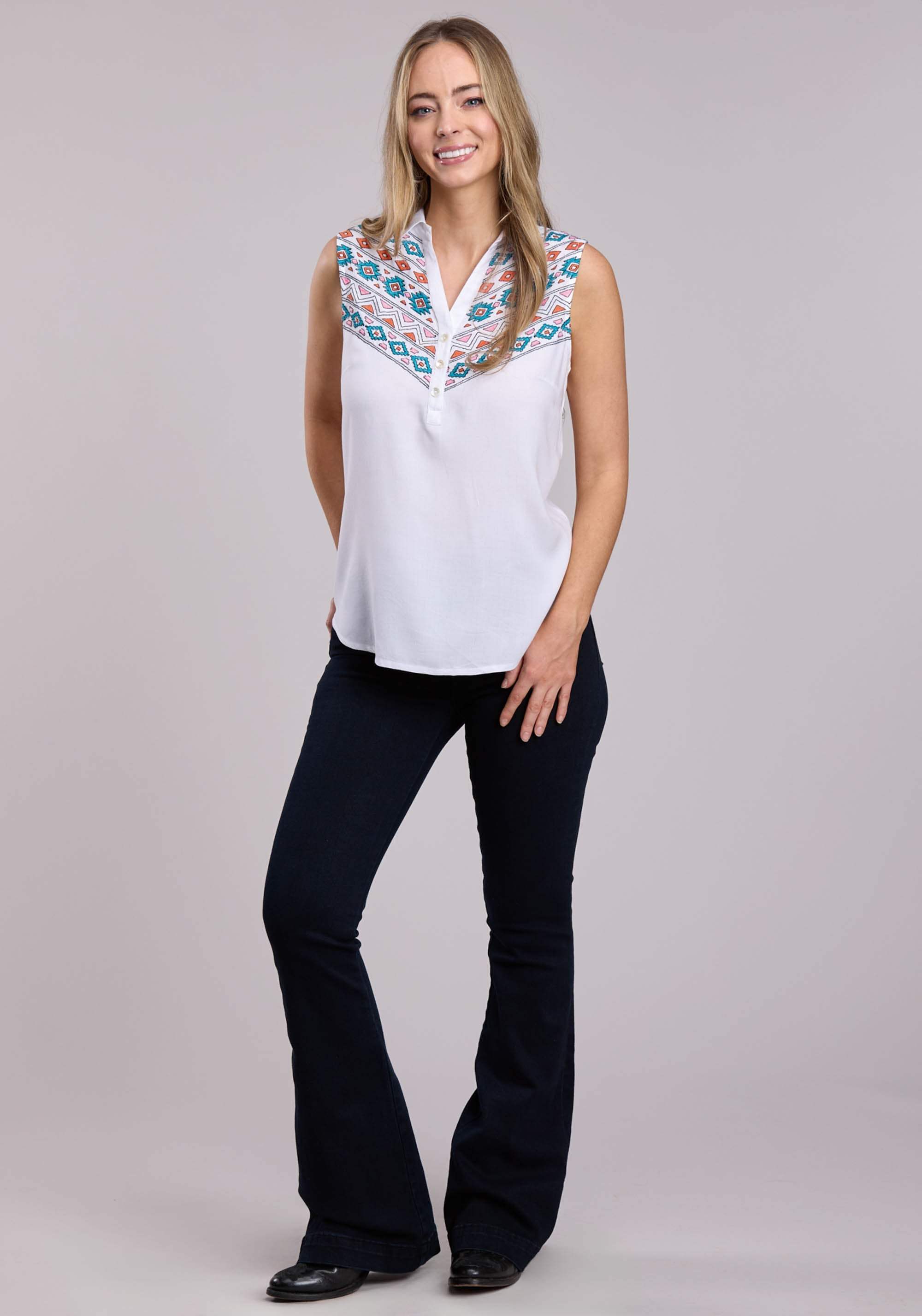Womens Roper Rayon Challis Sleeveless Blouse - Roper - Flyclothing LLC